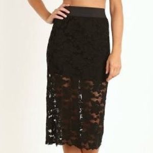 Free People Black Lace skirt